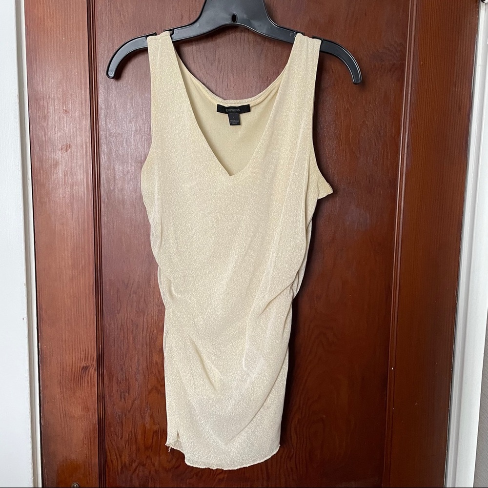 Gold sparkly stretch tank top